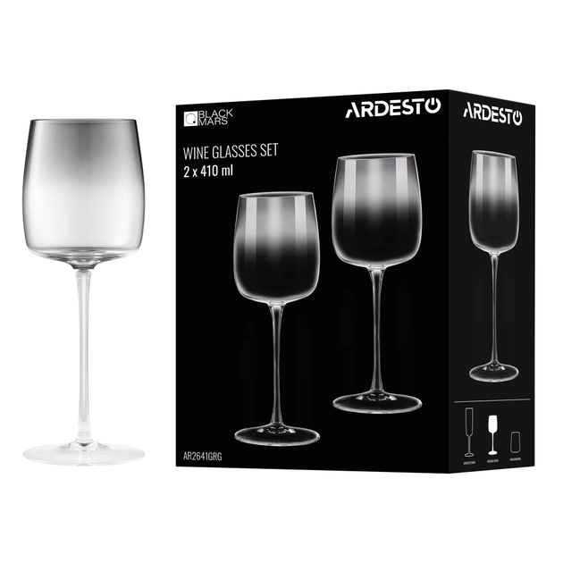 Набір келихів Ardesto Black Mars Mira 410мл, 2шт, скло, сірий (AR2641GRG) - picture 3