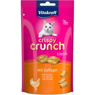 Ласощі для котів Vitakraft Crispy Crunch подушечки м'ясо птахів 60 г (4008239288141) зображення 1