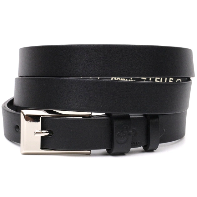 Ремінь Grande Pelle Тонкий жіночий шкіряний Чорний (11673) - зображення 1