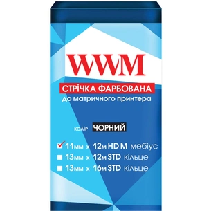 Стрічка до принтерів 11мм х 12м HD (Л.) Black WWM (R11.12HM) зображення 1