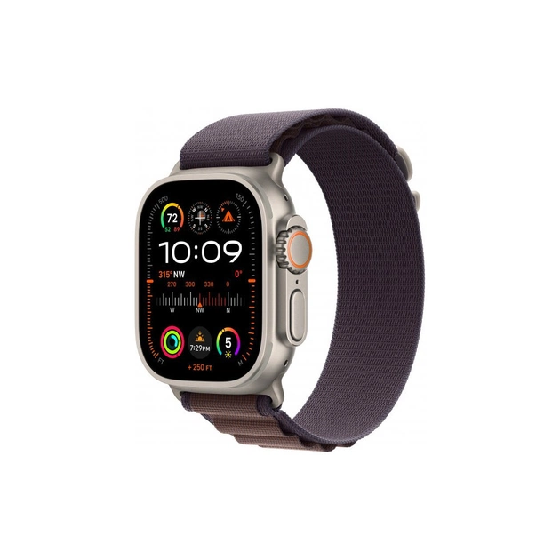 Смарт-годинник Apple Watch Ultra 2 GPS + Cellular, 49mm Titanium Case with Indigo Alpine Loop - Large (MREW3UL/A) - изображение 1
