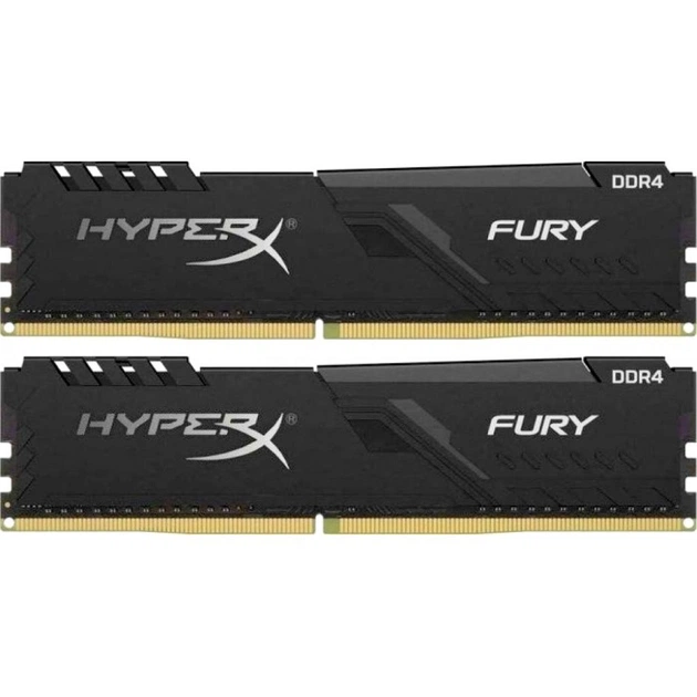 Модуль пам'яті для комп'ютера DDR4 32GB (2x16GB) 2666 MHz HyperX FURY Black Kingston Fury (ex.HyperX) (HX426C16FB3K2/32) - изображение 1