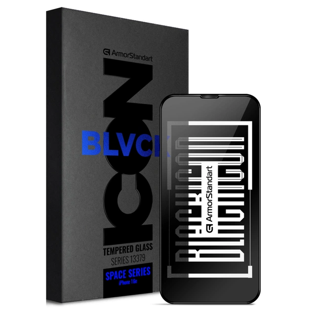 Стекло защитное Armorstandart Space Black Icon Apple iPhone 16e (ARM84133) - изображение 1