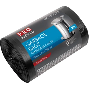 Пакети для сміття PRO service Standard HD Чорні 20 л 100 шт. (4820048483629) зображення 1