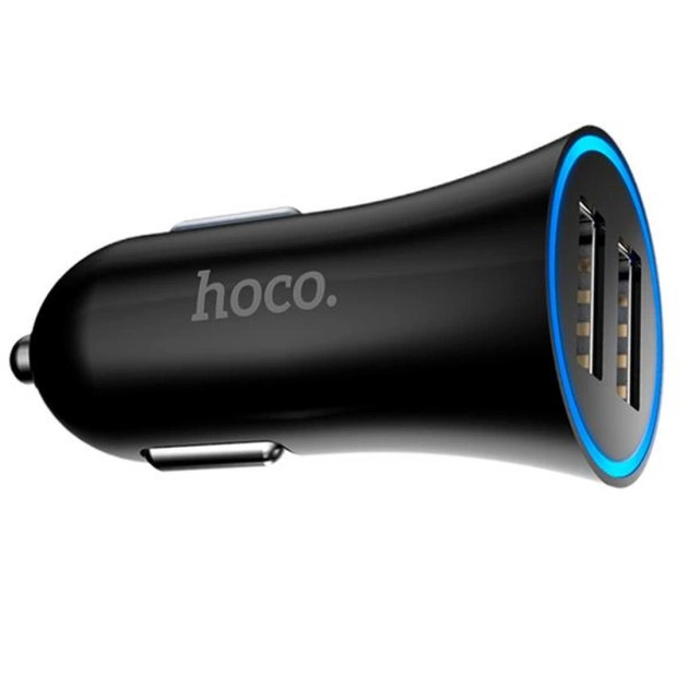 Зарядний пристрій Hoco UC204 2*USB, 2.4A, Black (60785) - зображення 1