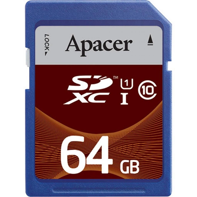 Карта пам'яті Apacer 64GB SDHC UHS-I Class10 RP (AP64GSDXC10U1-R) - изображение 1