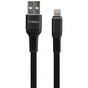Дата кабель USB 2.0 AM to Lightning 1.0m flat nylon black Vinga (VCPDCLFNB1BK) - зменшене зображення 2