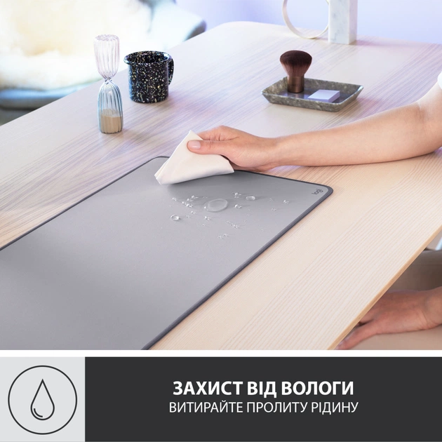 Килимок для мишки Logitech Desk Mat Studio Series Mid Grey (956-000052) - picture 3