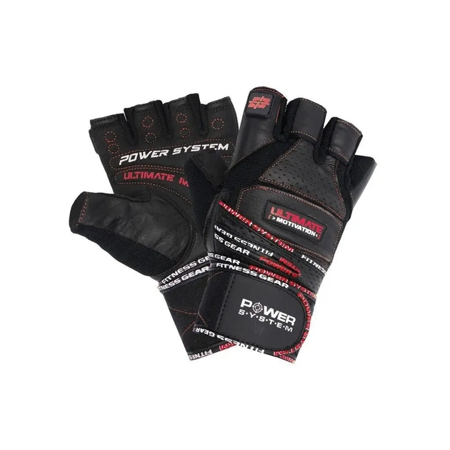 Рукавички для фітнесу Power System Ultimate Motivation PS-2810 Black Red Line L (PS_2810_L_Black/Red) - зображення 1