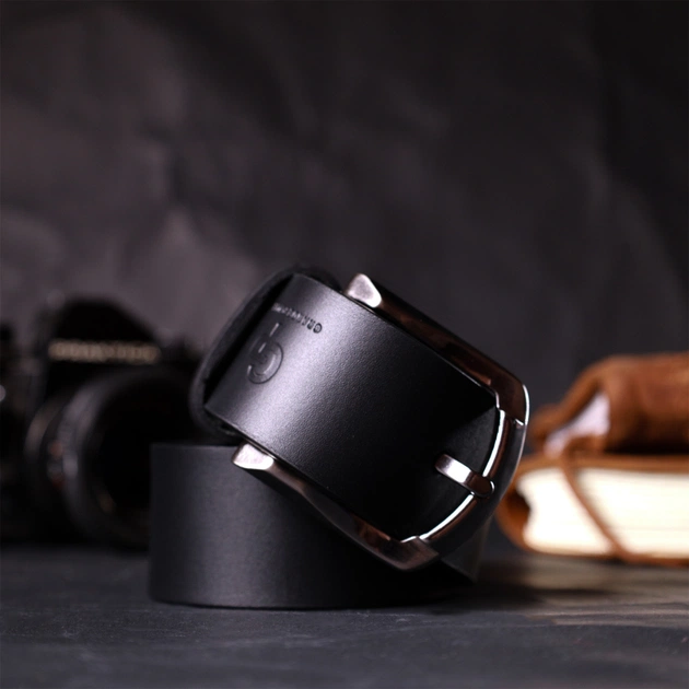 Ремінь Grande Pelle Під джинси з натуральної шкіри Чорний (11686) - зображення 10