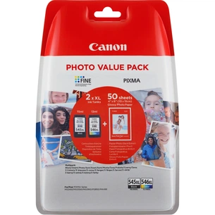 Картридж Canon PG-545/CL-546 MultipackXL BK+Color, +Paper (8286B006) зображення 1