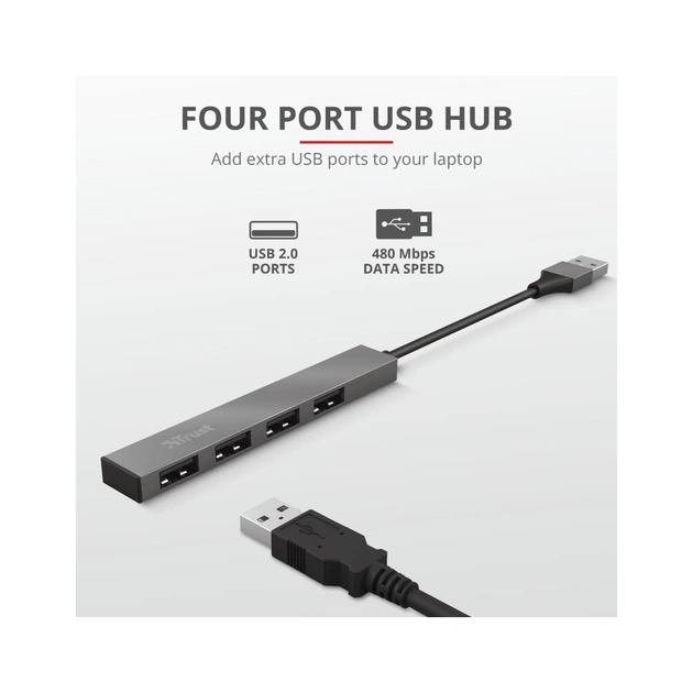 Концентратор Trust Halyx Aluminium 4-Port Mini USB Hub (23786_TRUST) - picture 9