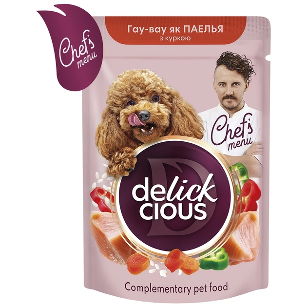 Вологий корм для собак Delickcious паелья з куркою 85 г (4820269147041) - зображення 1
