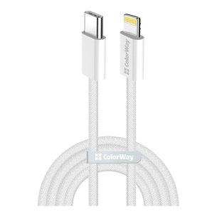 Дата кабель USB-C to Lightning 1.0m 27W grey ColorWay (CW-CBPDCL061-GR) picture 1