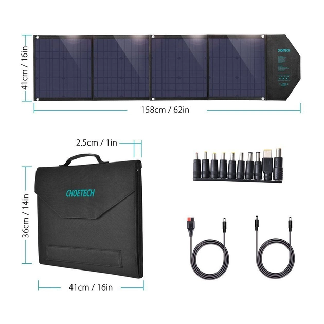 Портативна сонячна панель Choetech 80W (SC007) - picture 6
