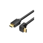Кабель мультимедійний HDMI M to HDMI M 1.5m 90° corner black Vention (AAQBG) - зменшене зображення 1
