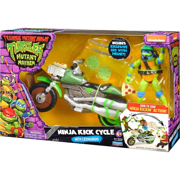 Машина TMNT Бойовий транспорт з фігуркою - Леонардо На Мотоциклі (83431) - picture 6
