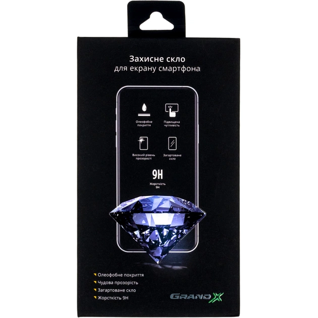 Стекло защитное Grand-X Apple iPhone 14 Pro Max 9D black (AIP14PRM9D) - изображение 1