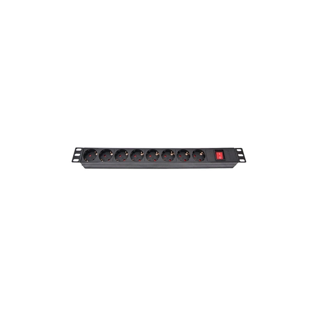 Силовий блок Eserver 19" 8 розеток, вимикач, алюм. корпус PDU 220В, 16А (WT-2261A-GER-8WAY-WO) - picture 1