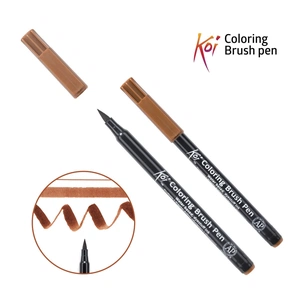 Художній маркер KOI Маркер-пензель акварельний Коричневий, 12 (084511393042) зображення 1