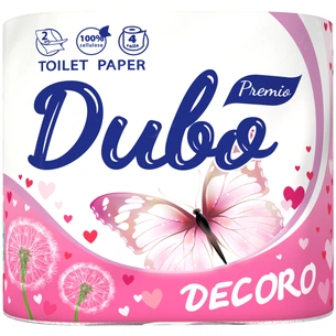 Туалетний папір Диво Premio Decoro з червоним тисненням 2 шари 4 рулони (4820003833018) зображення 1