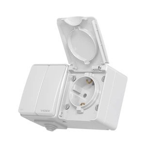 Вимикач Videx BINERA IP65 зовнішня 1ая із заземленням (BINERA IP65 наружная 1ая с заземлением) изображение 1
