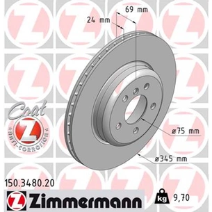 Гальмівний диск ZIMMERMANN 150.3480.20 зображення 1