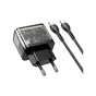 Зарядний пристрій HOCO N34 Dazzling dual-port Black (6931474799180) - зменшене зображення 3