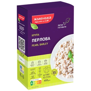 Крупа Жменька Перлова в пакетиках для варки 4х100 г (4820038701511) изображение 1