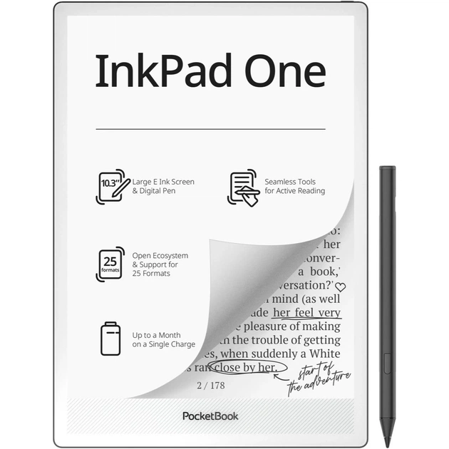 Електронна книга PocketBook 1030 InkPad One Matte Black (PB1030-8-WW) - зображення 1