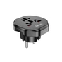 Переходник Universal adapter US/UK/AU to EU bkack HOCO (6931474791511) - уменьшенное изображение 1