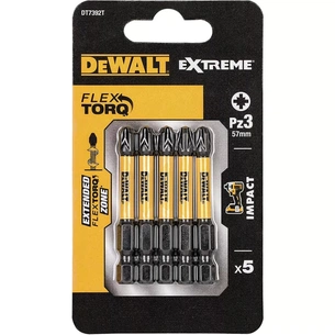 Набір біт DeWALT IMPACT TORSION, ударні, Pozidriv, Pz3, L=57 мм, 5 шт (DT7392T) зображення 1