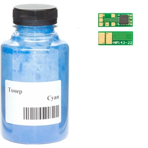 Тонер WWM HP LJ Pro M252, Canon 045, 45г Cyan + chip (045-CF401A-201C) зображення 1