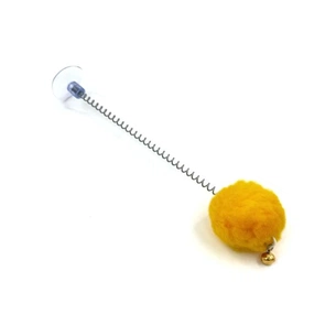 Іграшка для котів Hippie Pet М'ячик на присосці жовтий 23 см (HIPCT2304089G) зображення 1