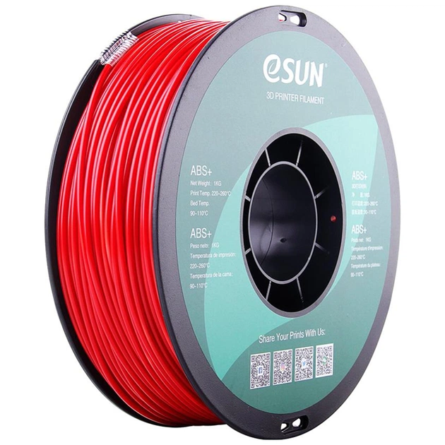Пластик для 3D-принтера eSUN ABS+, 1кг, 1.75мм, FIRE ENGINE RED (ABS+P175FR1) - зображення 1