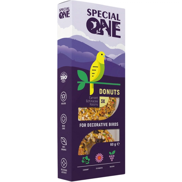 Ласощі для птахів Special One Смородина, ехінацея, виноград для декоративних птахів 60 г (4823082425181) - зображення 1