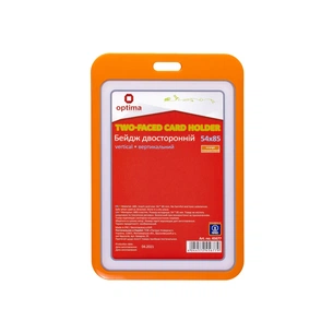Бейдж Optima преміальний вертикальний 54х85 мм двосторонній помаранчевий (O45677) зображення 1