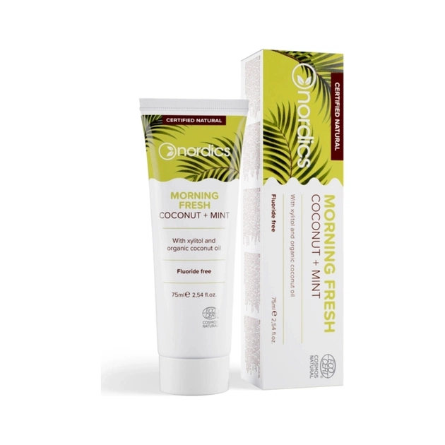 Зубная паста Nordics Cosmos Organic Morning Fresh Освежающая с кокосовым маслом и мятой 75 мл (3800500324197) - изображение 1
