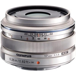 Об'єктив Olympus EW-M1718 17mm 1:1.8 Silver (V311050SE000) зображення 1