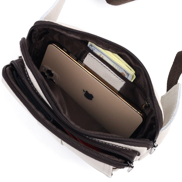 Сумка Vintage На пояс з натуральної шкіри Біла (21305) - зображення 6