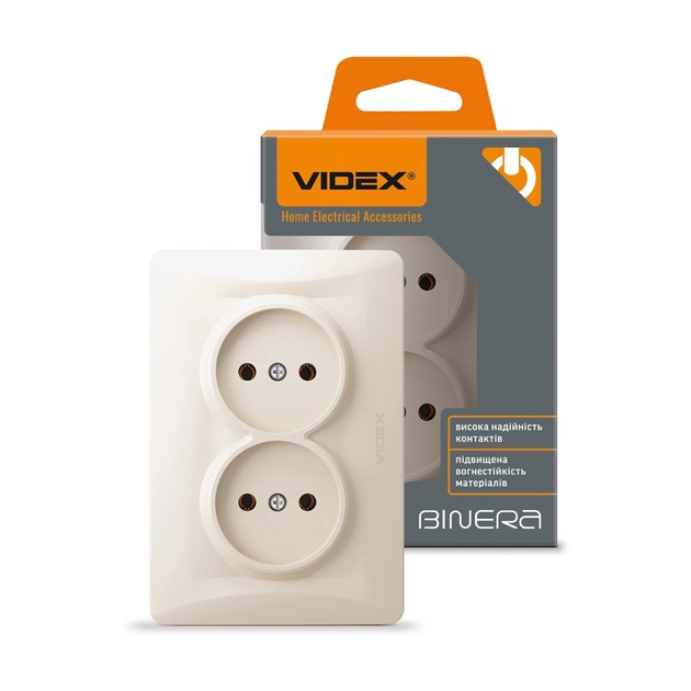 Розетка Videx BINERA 2ая кремова (VF-BNSK2-CR) - изображение 4