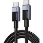 Дата кабель USB-C to USB-C 0.5m PD60W 3A braided L524 gray Ugreen (55764) - уменьшенное изображение 1