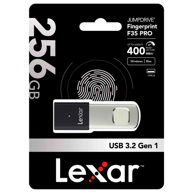 USB флеш накопичувач Lexar 256GB JumpDrive Fingerprint F35 Pro USB 3.2 (LJDF35P256G-RNBNG) - picture 6