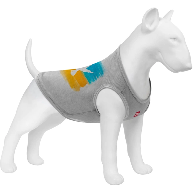 Борцовка для животных WAUDOG Clothes "Флаг" сетка S серая (301-0229-11) - изображение 1