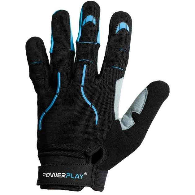 Велорукавиці PowerPlay 6662 Black/Blue XL (PP_6662_XL_Cyan) - зображення 2