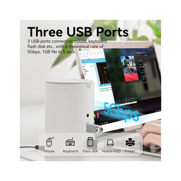 Концентратор Vention USB3.1 Type-C to HDMI/VGA/USB3.0x3/RJ45/SD/TF/TRRS 3.5m/PD/DC100W12-in-1 (TPHWC-EU) - picture 6