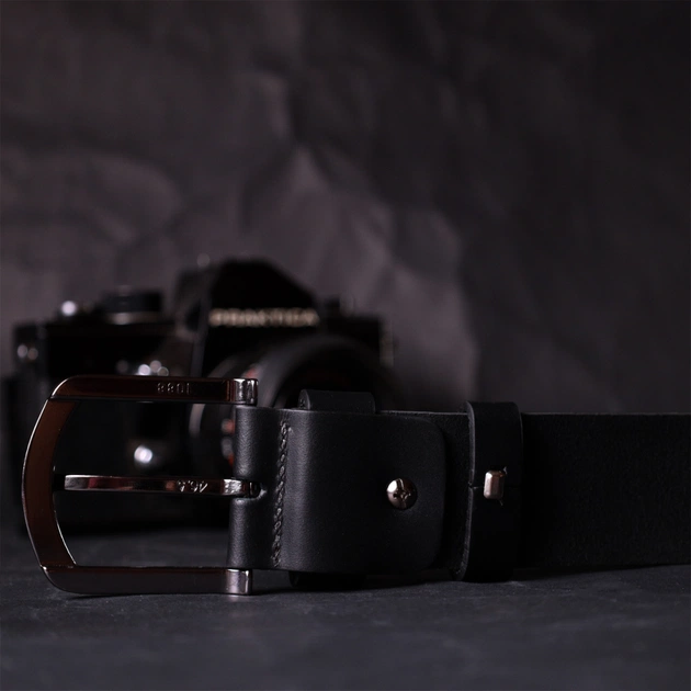 Ремінь Grande Pelle Під джинси з натуральної шкіри Чорний (11686) - зображення 9