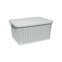Кошик для зберігання Irak Plastik під ротанг з кришкою світло-сірий 18 л (10608) - зменшене зображення 1