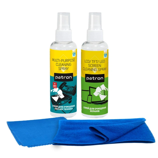 Універсальний чистячий набір Patron Spray f/tech100ml +ScreenSprF3-008+2microfibre (CS-PN-BUNDL-17) - зображення 1