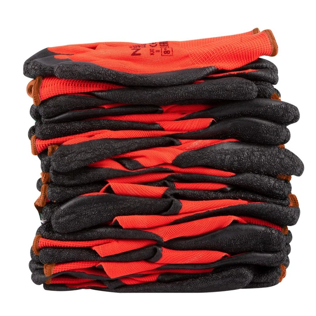 Защитные перчатки Neo Tools комплект 12шт, полиэстер с латексным покрытием, р.9, красно-черный (97-645-9) - изображение 8